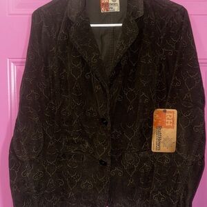 Ruff Hewn Dark Green Patterned Blazer